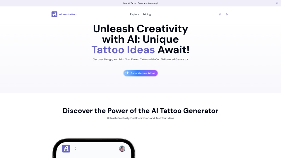 Creative Tattoo Ideas | AI Tattoo Generator - AIdeas Tattoo